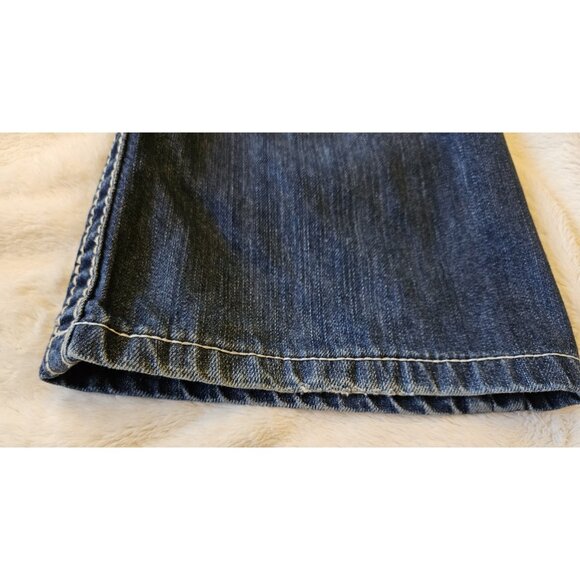 Seven 7 Embroidered Back Pockets Boot Cut Women’s Blue Denim Jeans Size 32"W - Picture 9 of 16
